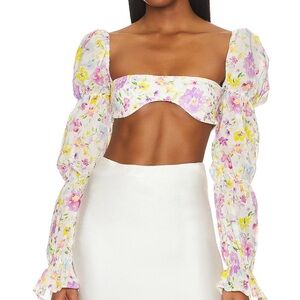 MAJORELLE Marcelle Crop Top in Watercolor Multi